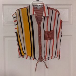 Favlux Fashion Retro Tie Front Shirt L